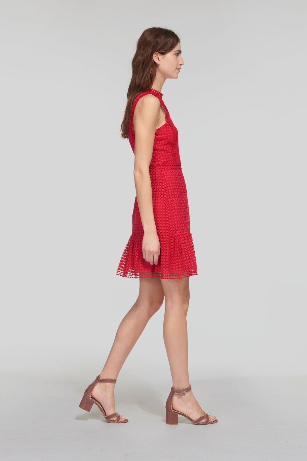 Flo Embroidered Dress Raspberry