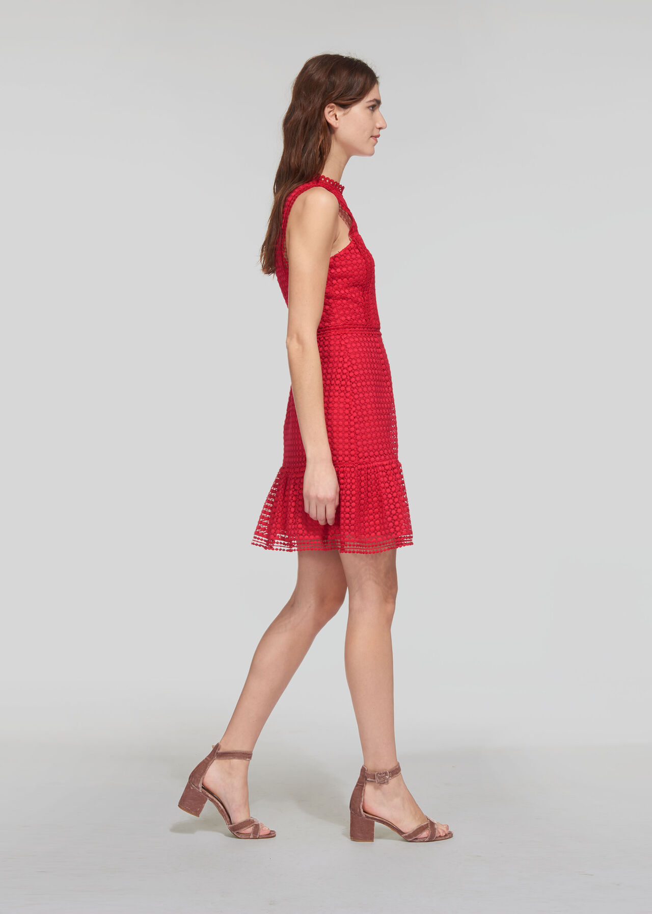 Flo Embroidered Dress Raspberry