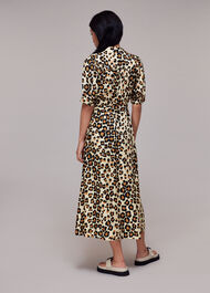 Painted Leopard Shirt Dress