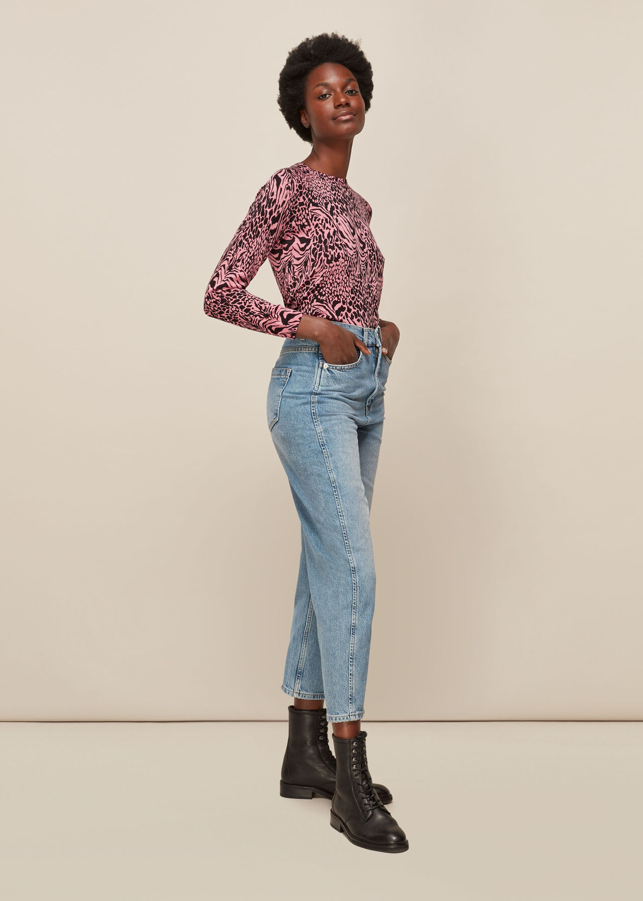 Desert Zebra Printed Crew Neck