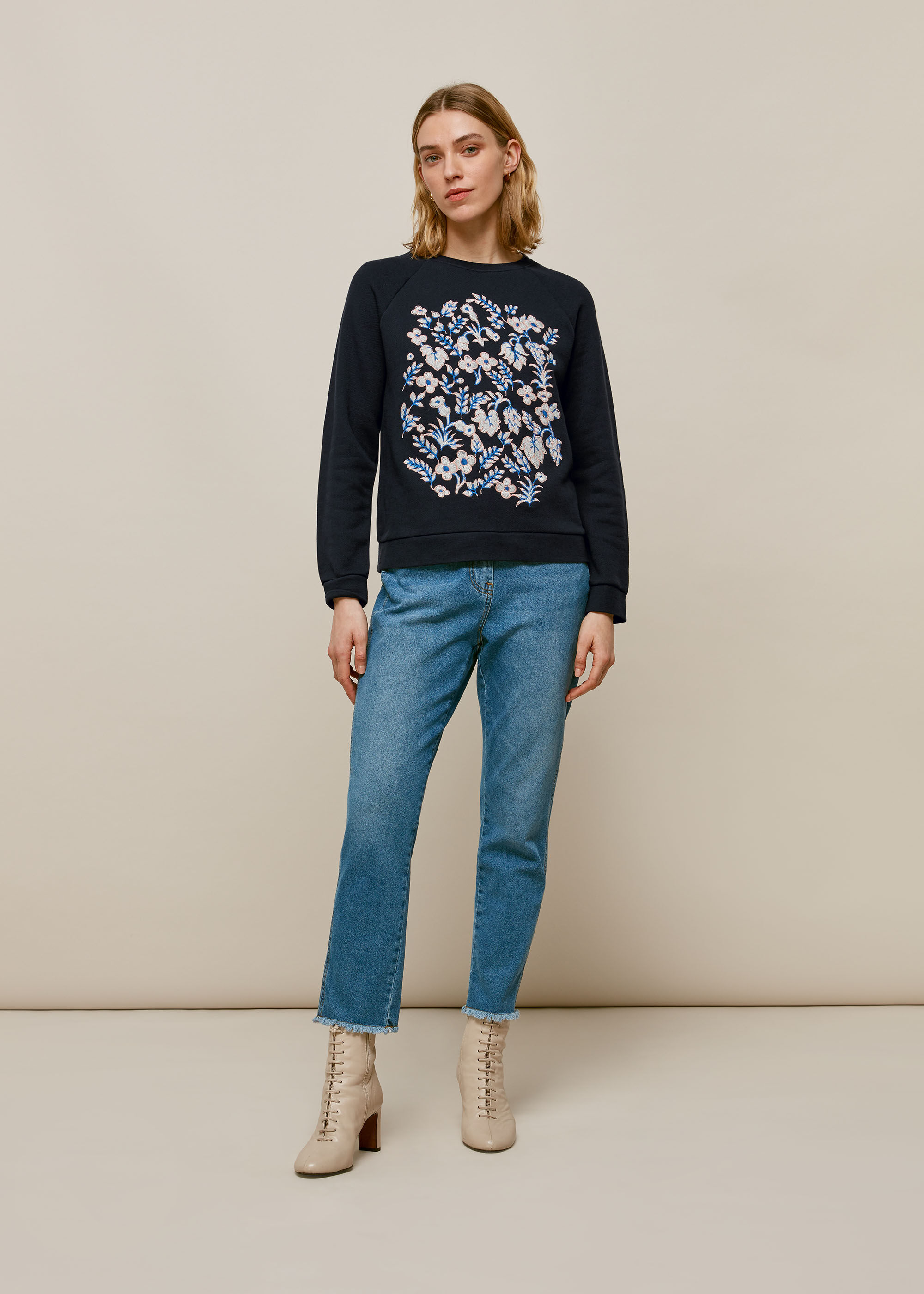 Navy Wheat Floral Sweatshirt