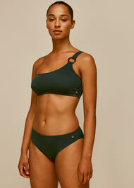 Textured Bikini Bottom Dark Green