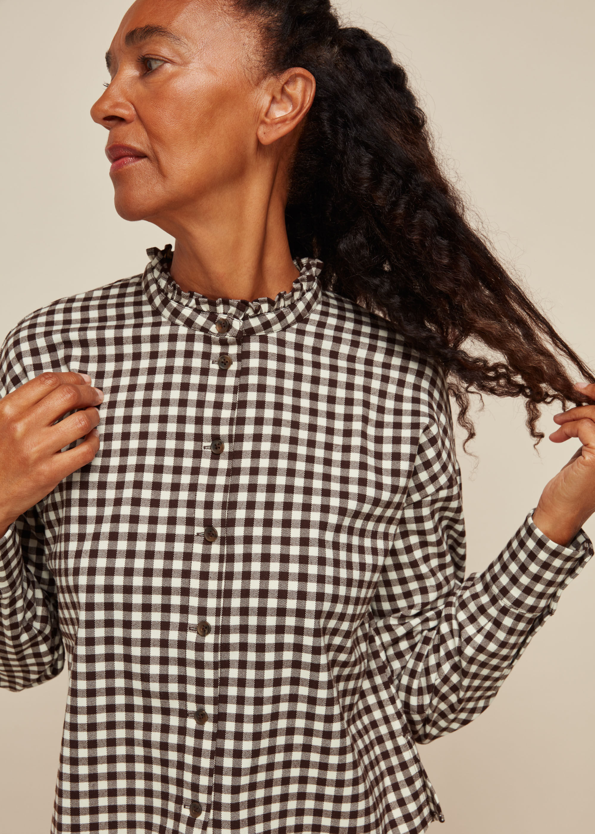 Gingham blouse clearance