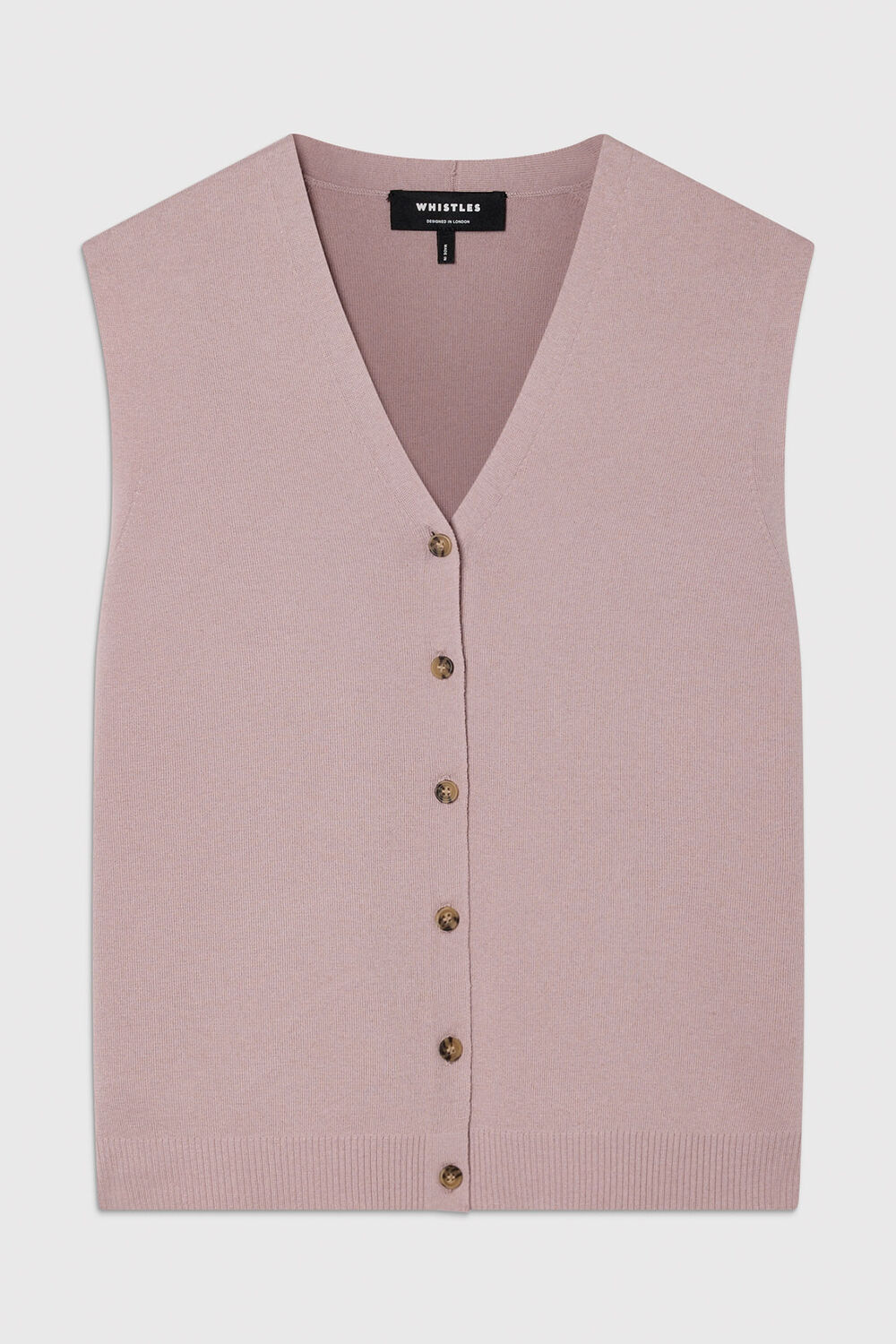 V Neck Button Front Knit Tank