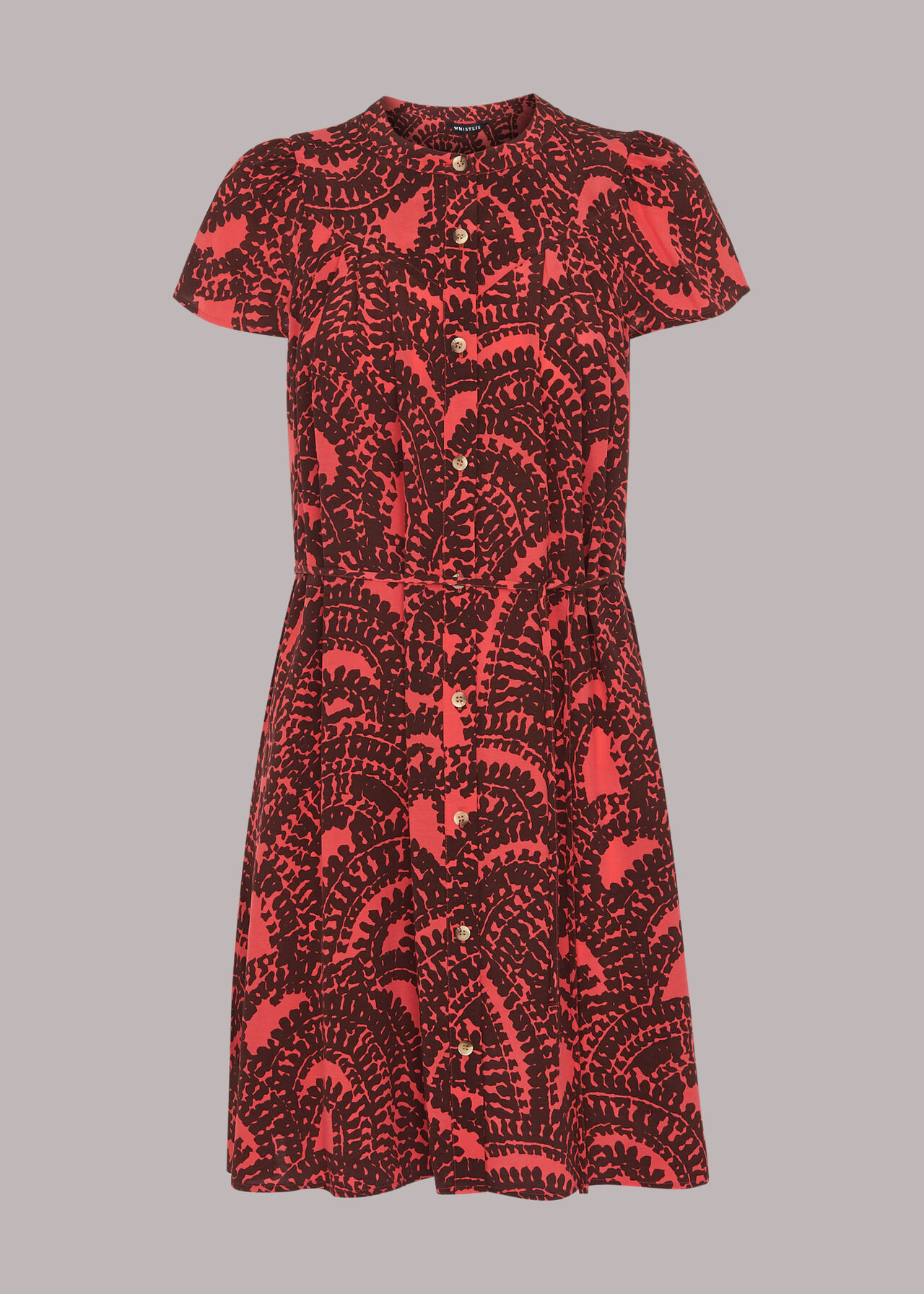 Scallop Print Trapeze Dress