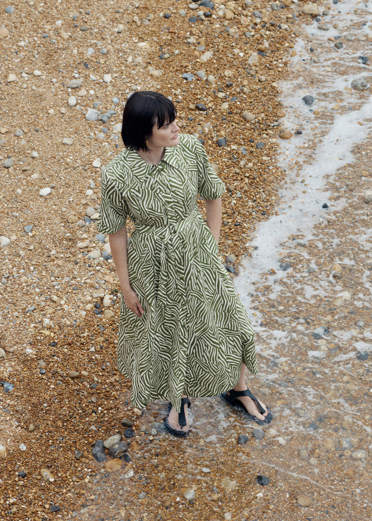 Linear Leaf Midi Dress