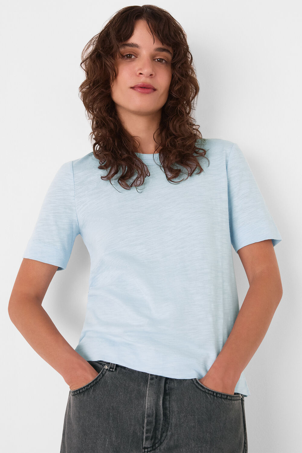 Pale Blue Rosa Double Trim T-Shirt