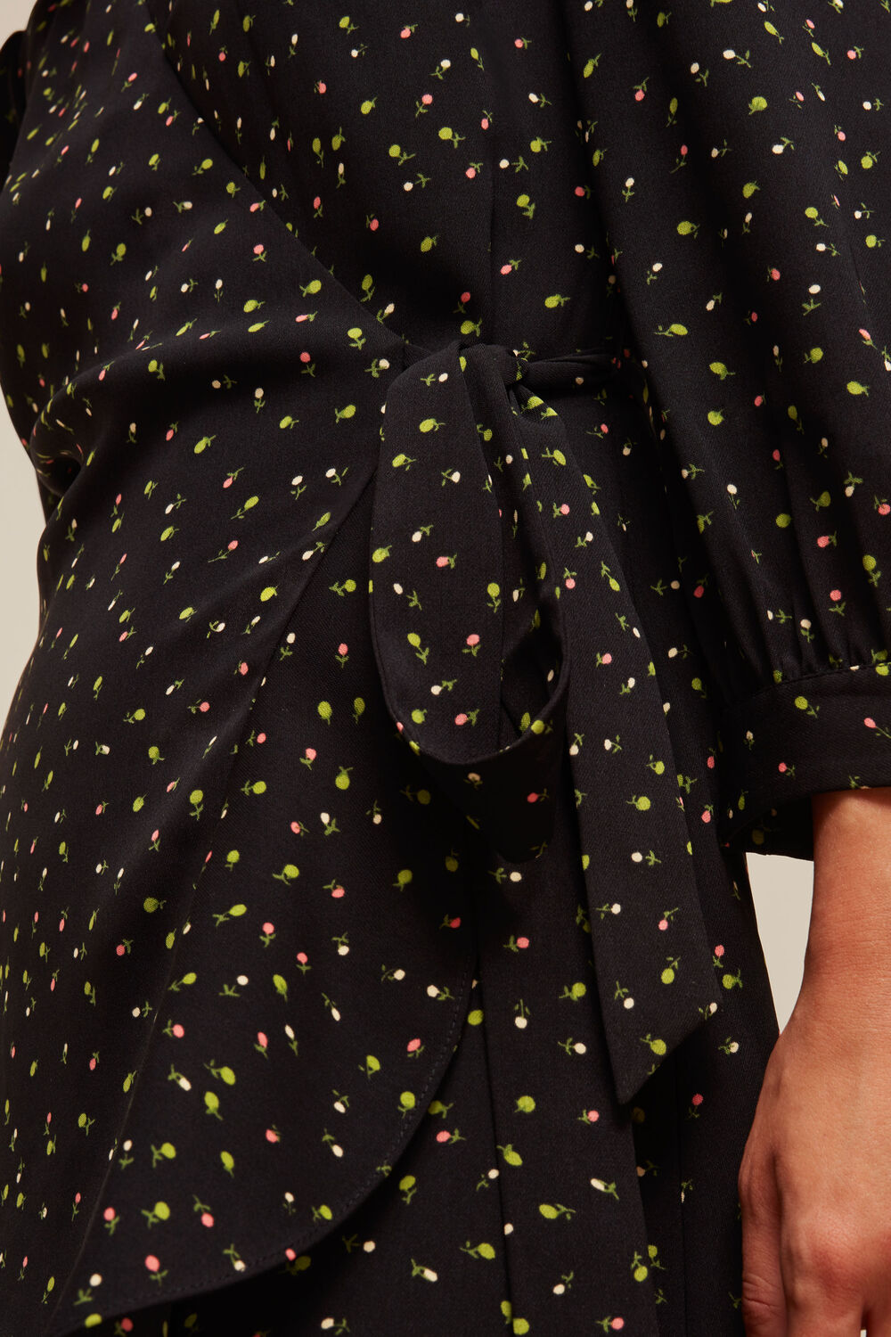 Bright Bud Print Wrap Dress