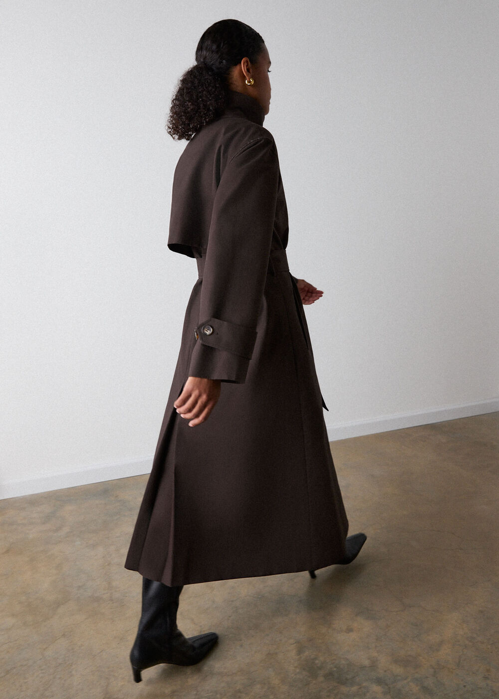 Funnel Neck Trench Coat