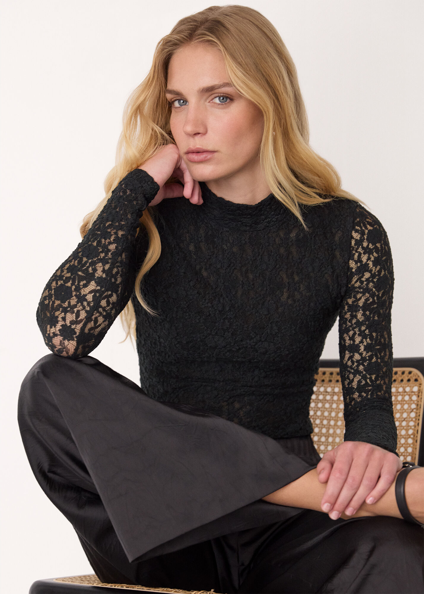 Black Lace Detail High Neck Top | WHISTLES | Whistles US | Black Lace Detail High Neck Top | WHISTLES | Whistles US |