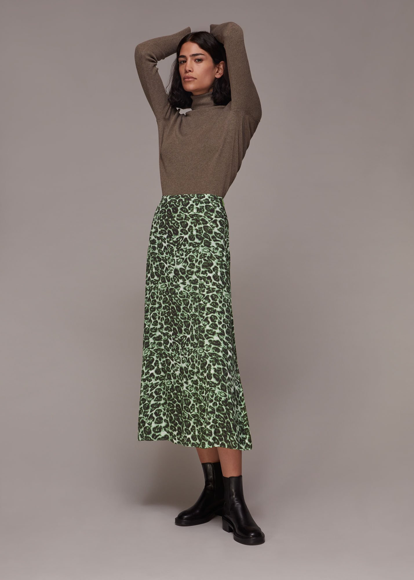 Green leopard print hotsell skirt