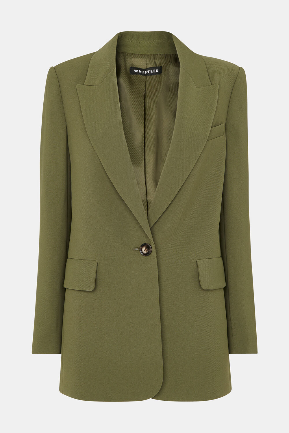 Khaki Crepe Boyfriend Blazer