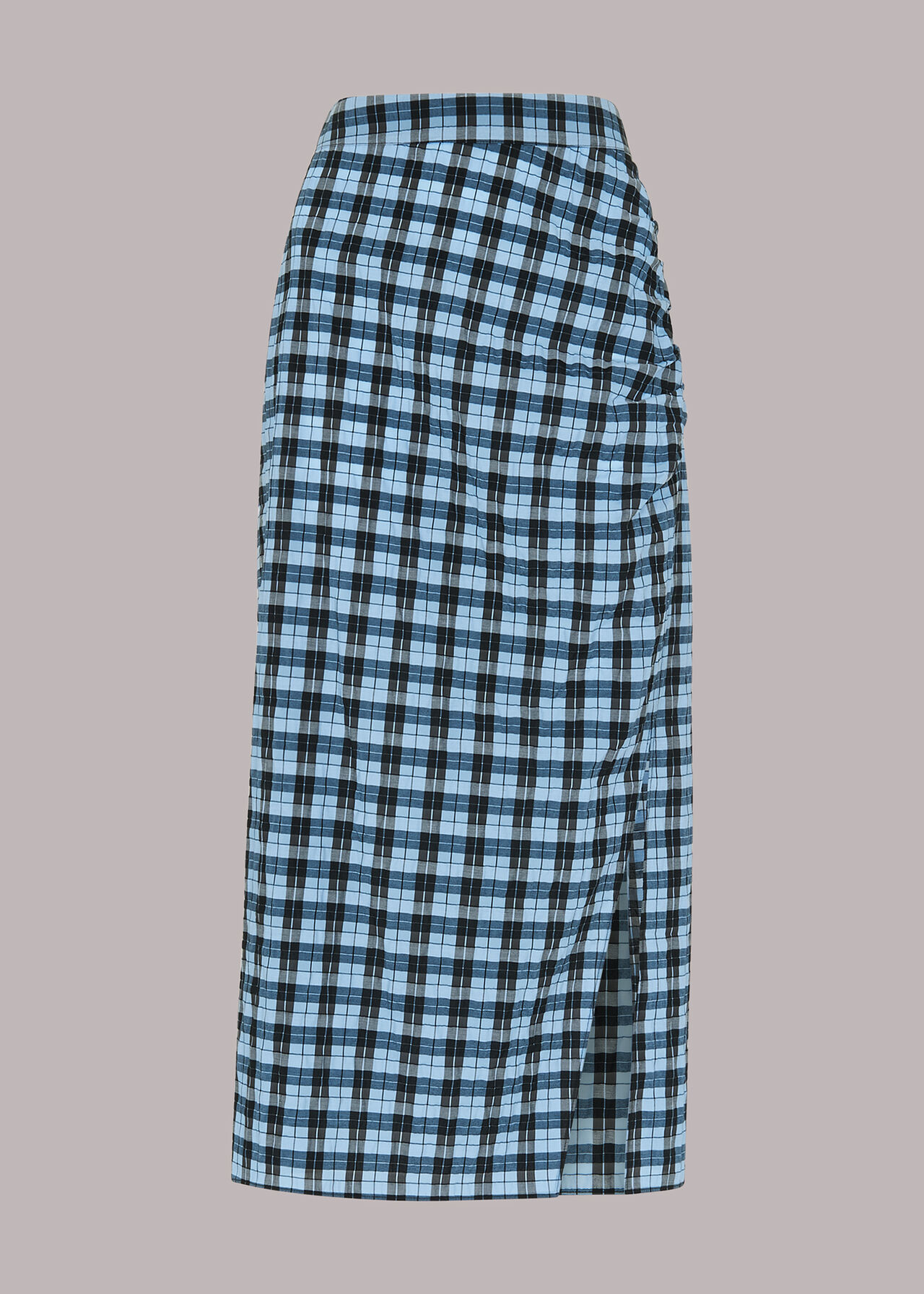 Gingham Ruched Front Skirt