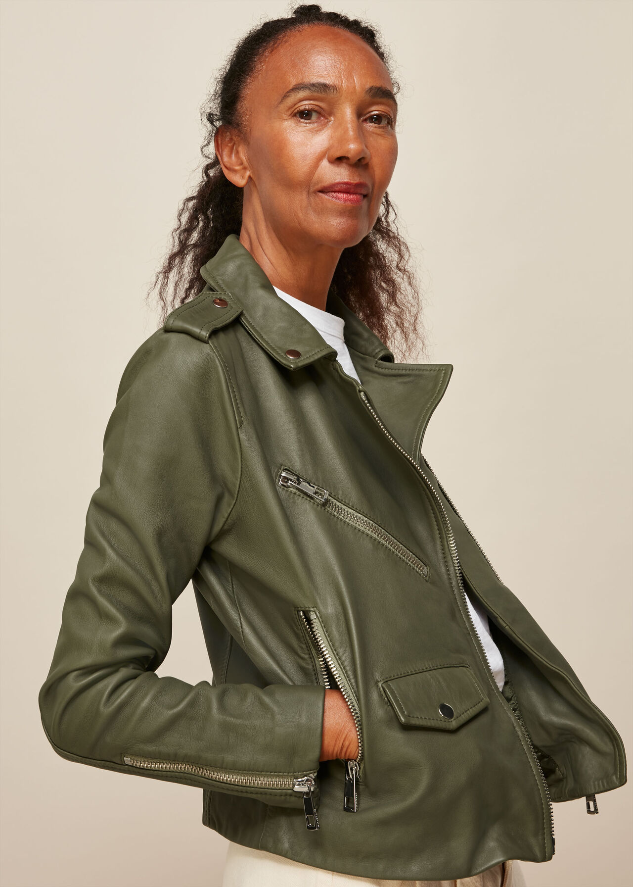 Agnes Pocket Leather Jacket