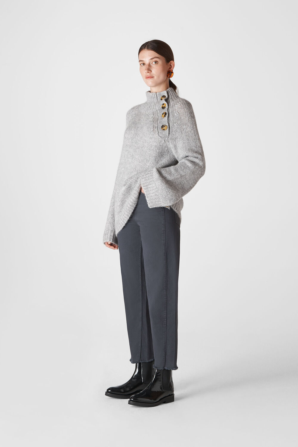 Button Neck Knit