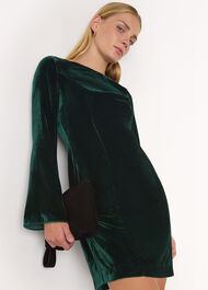 Velvet Flare Sleeve Dress