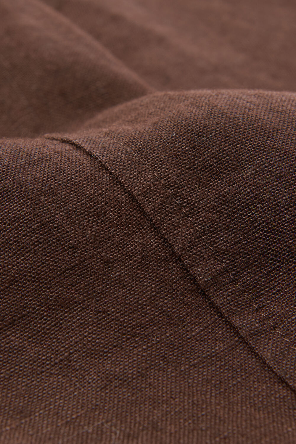Brown Linen Barrel Trouser