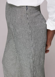 Checked Linen Crop Trouser