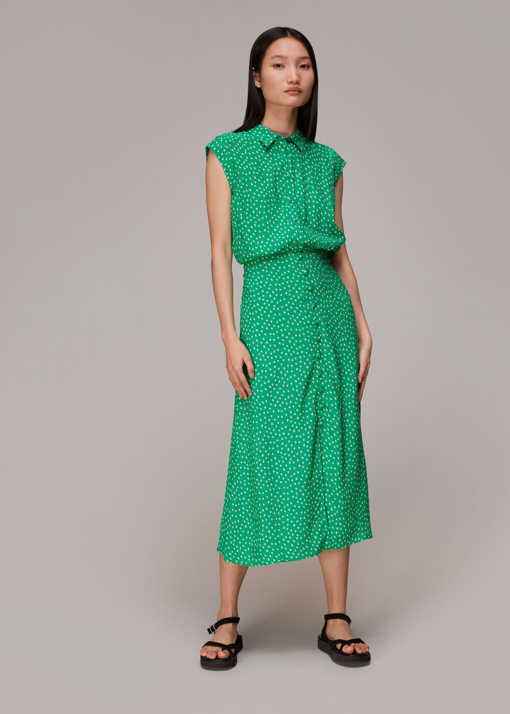 Spot Print Sleeveless Shirt