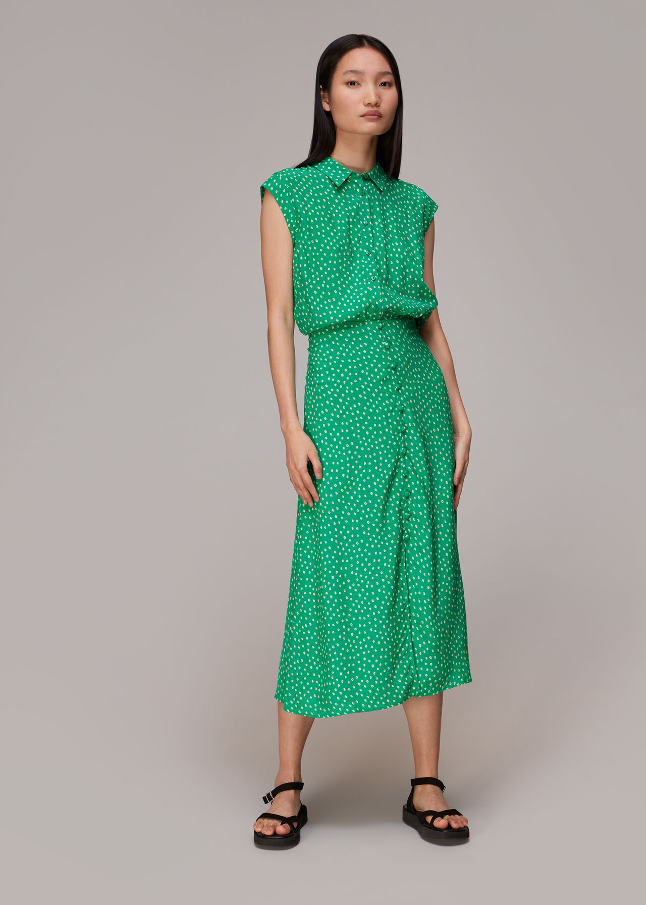 Spot Print Sleeveless Shirt