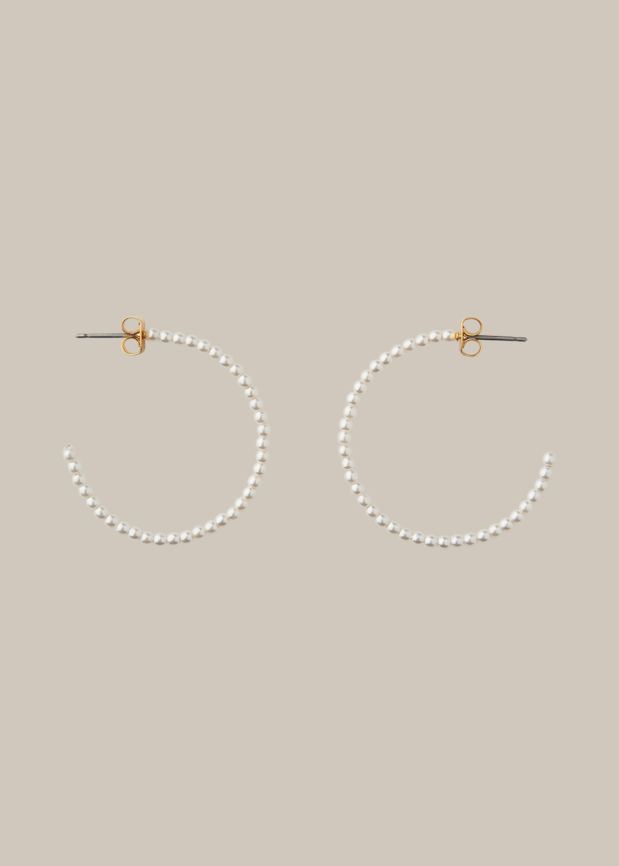 Large Pearl Hoop Earring