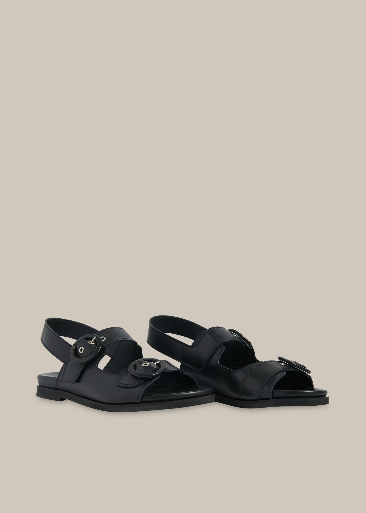 Marcie Double Buckle Sandal Black