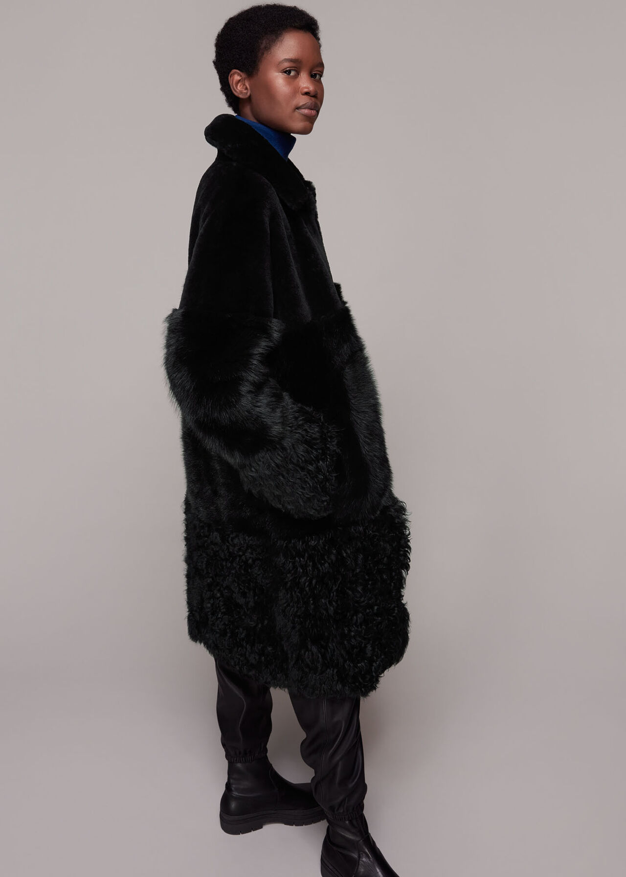 Cossma Shearling Longline Coat