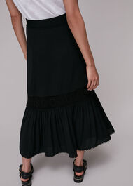 Ada Crochet Detail Skirt Black