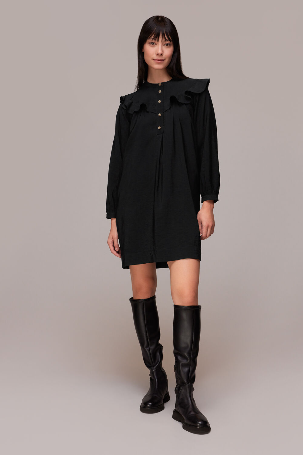 Black Dara Frill Detail Dress