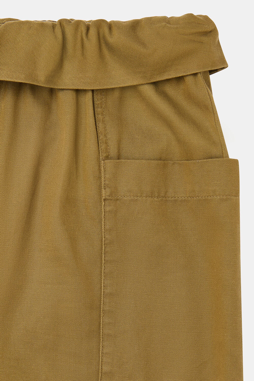 Khaki Paper Bag Waistband Trouser