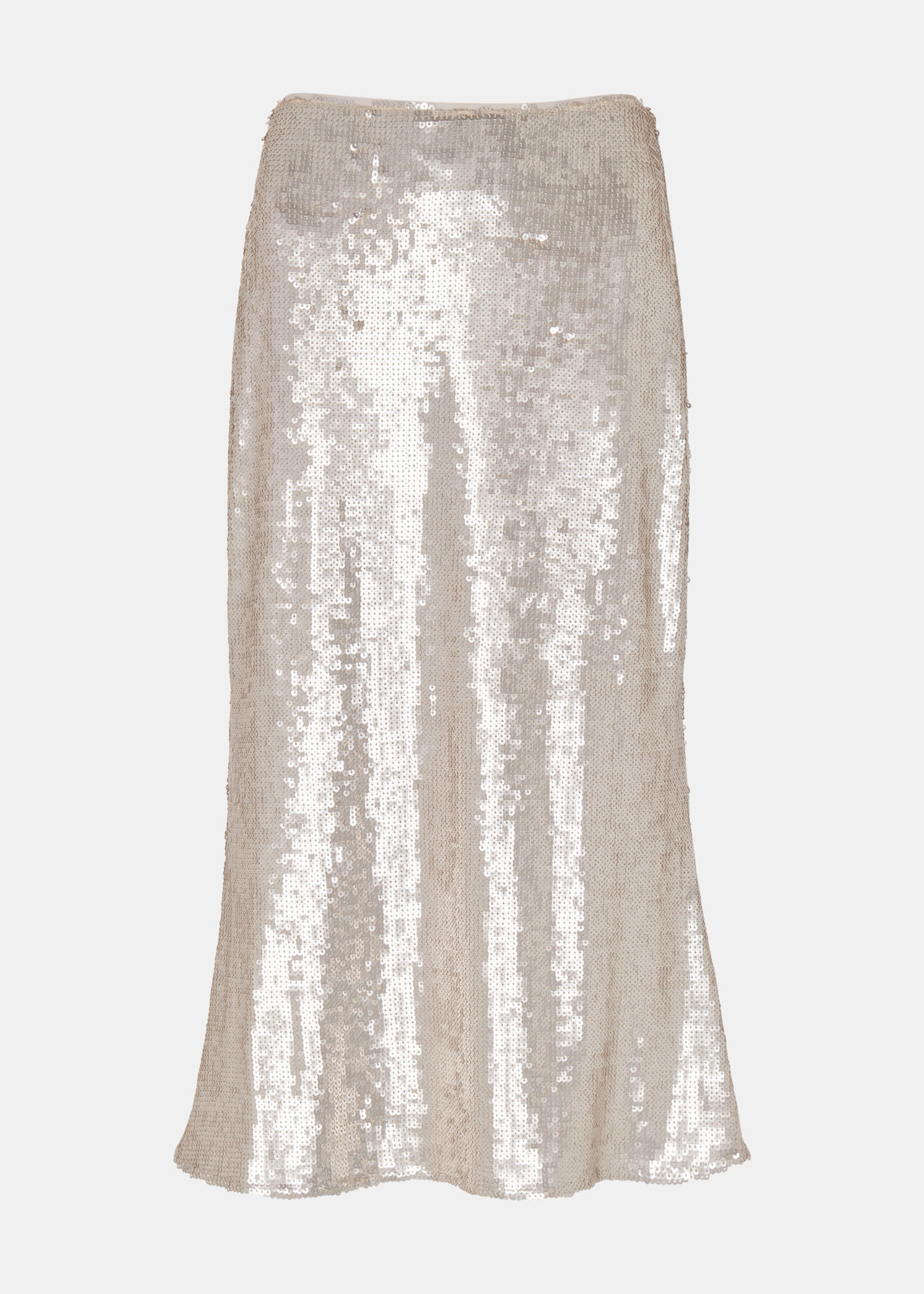 Silver Sequin Midi Skirt | WHISTLES |