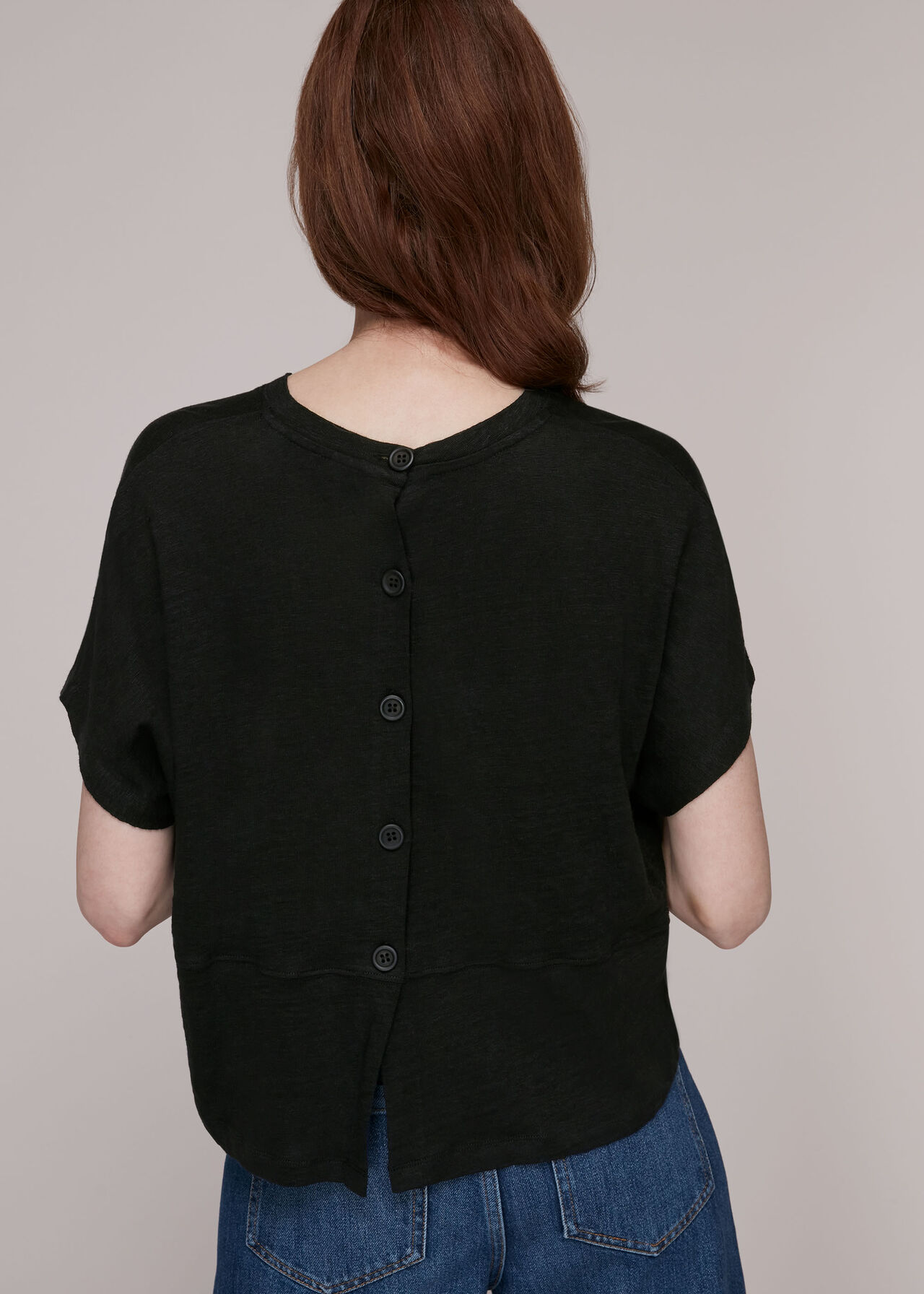 Button Back Linen Tee