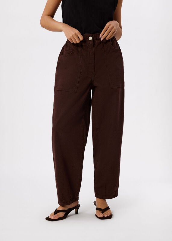 Brown Petite Tessa Casual Trouser