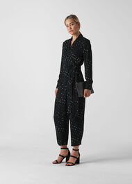 Star Print Jumpsuit Black/Multi