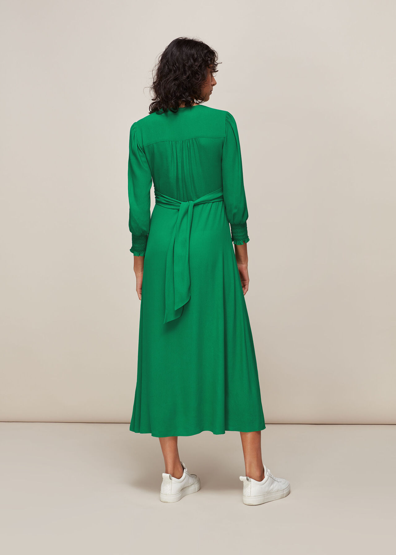 Zenna Shirred Waist Dress Green