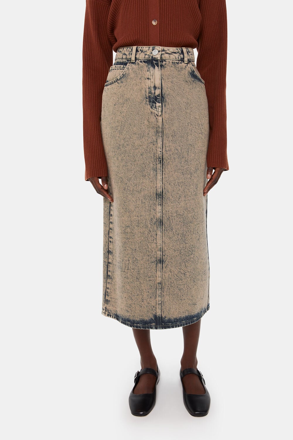 Acid Wash Denim Skirt