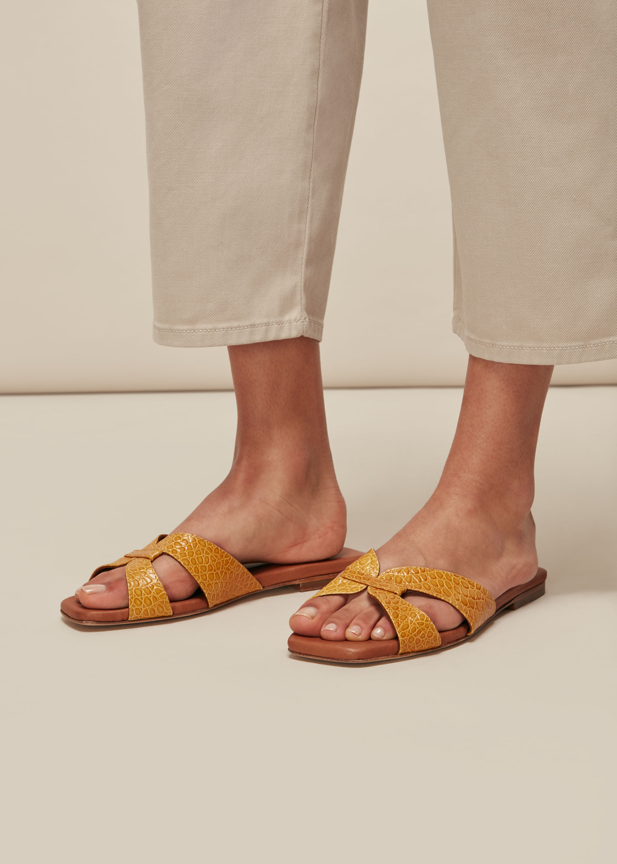 Yellow Tabitha Flat Slider | WHISTLES