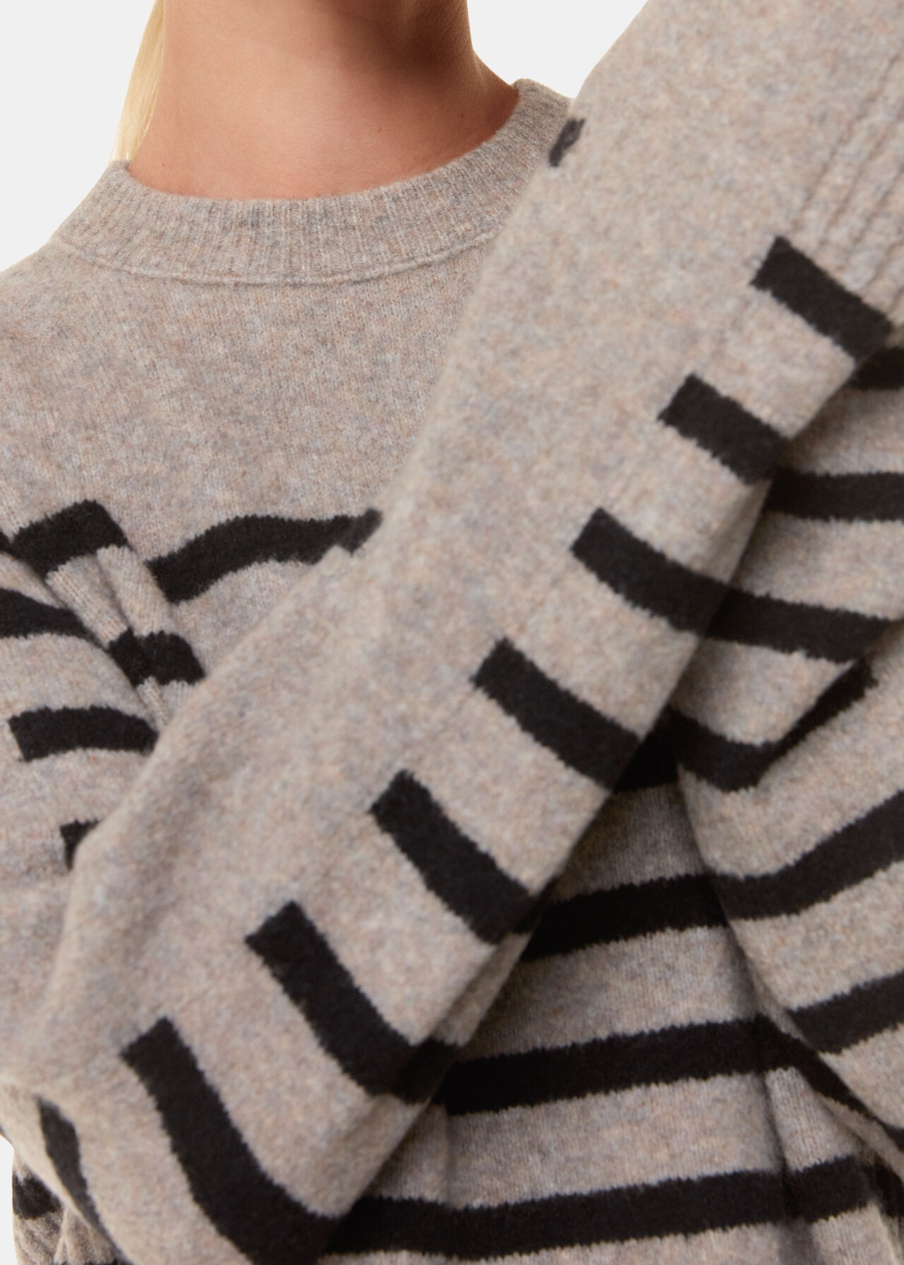 Wool Mix Stripe Contrast Knit