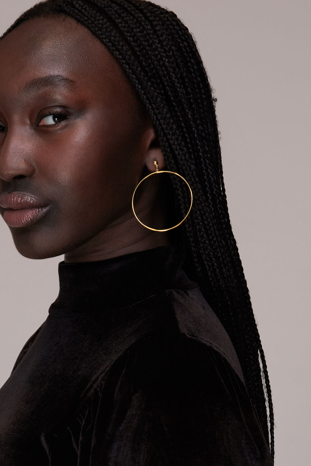 Large Stud Hoop Earring