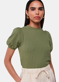 Textured Puff Sleeve Top