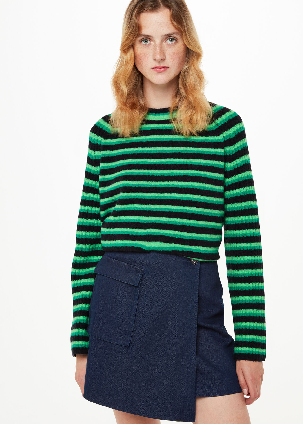 Wool Mix Stripe Crew