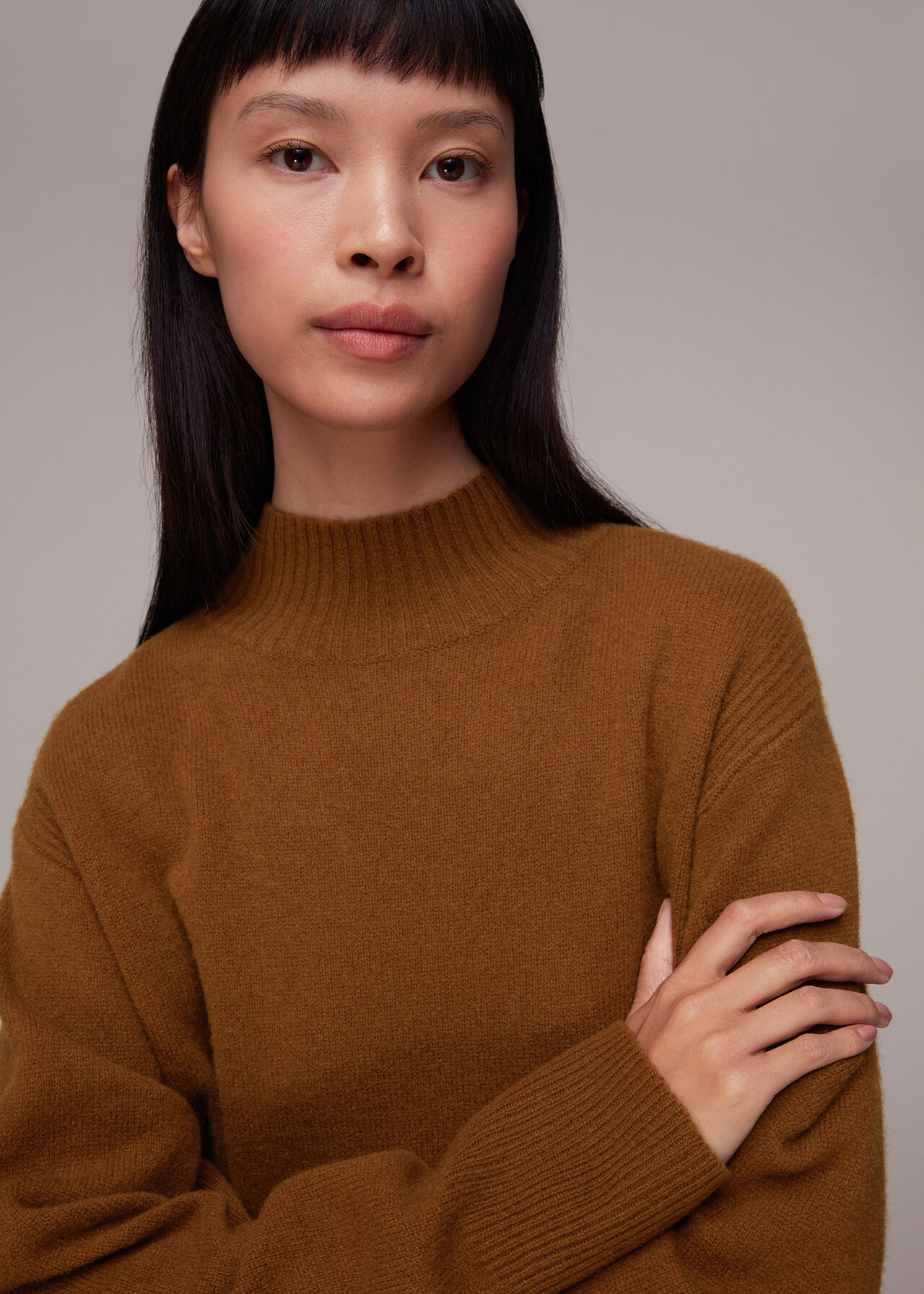 Funnel Neck Knitted Dress