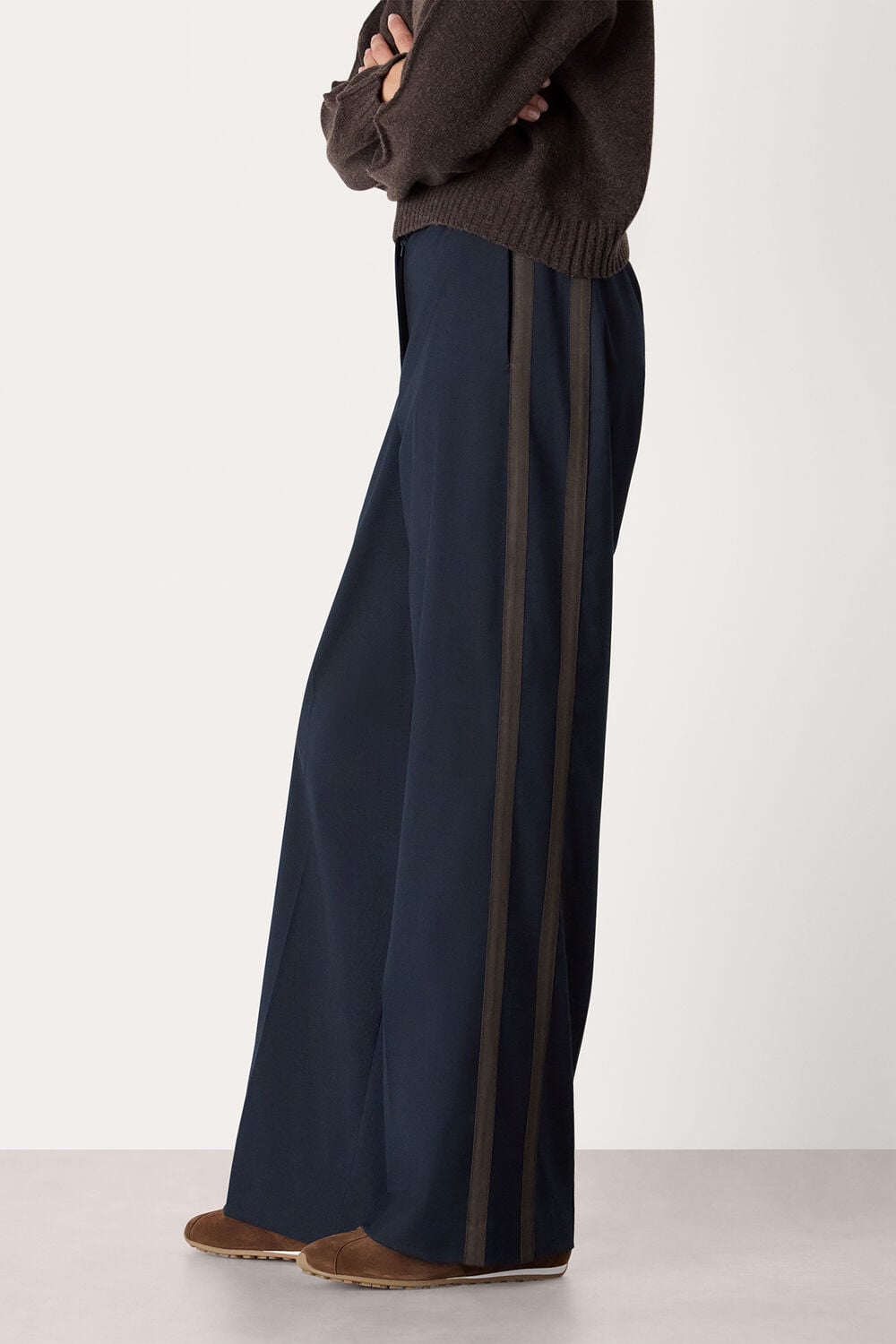 Navy Side Stripe Tailored Trouser
