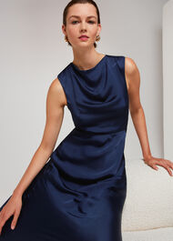 Cowl Neck Satin Maxi Dress