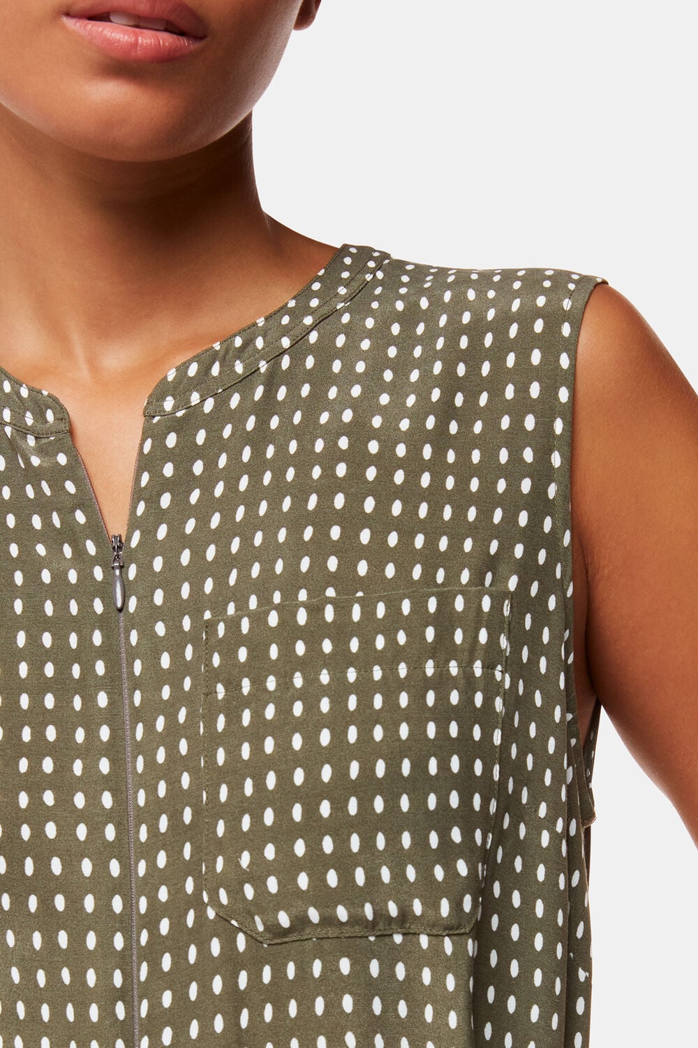 Khaki Oval Spot Josie Jumpsuit