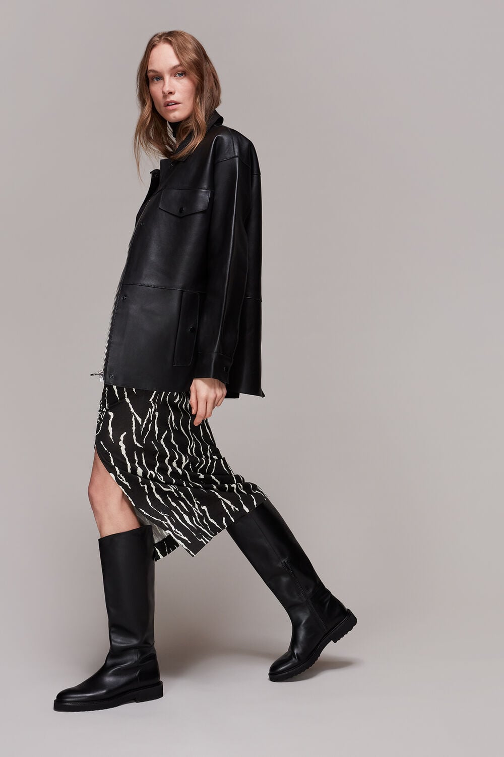 Vertical Tiger Ruched Skirt