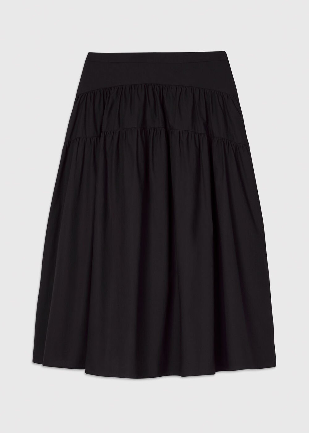 Tier Hem Cotton Skirt