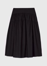 Tier Hem Cotton Skirt