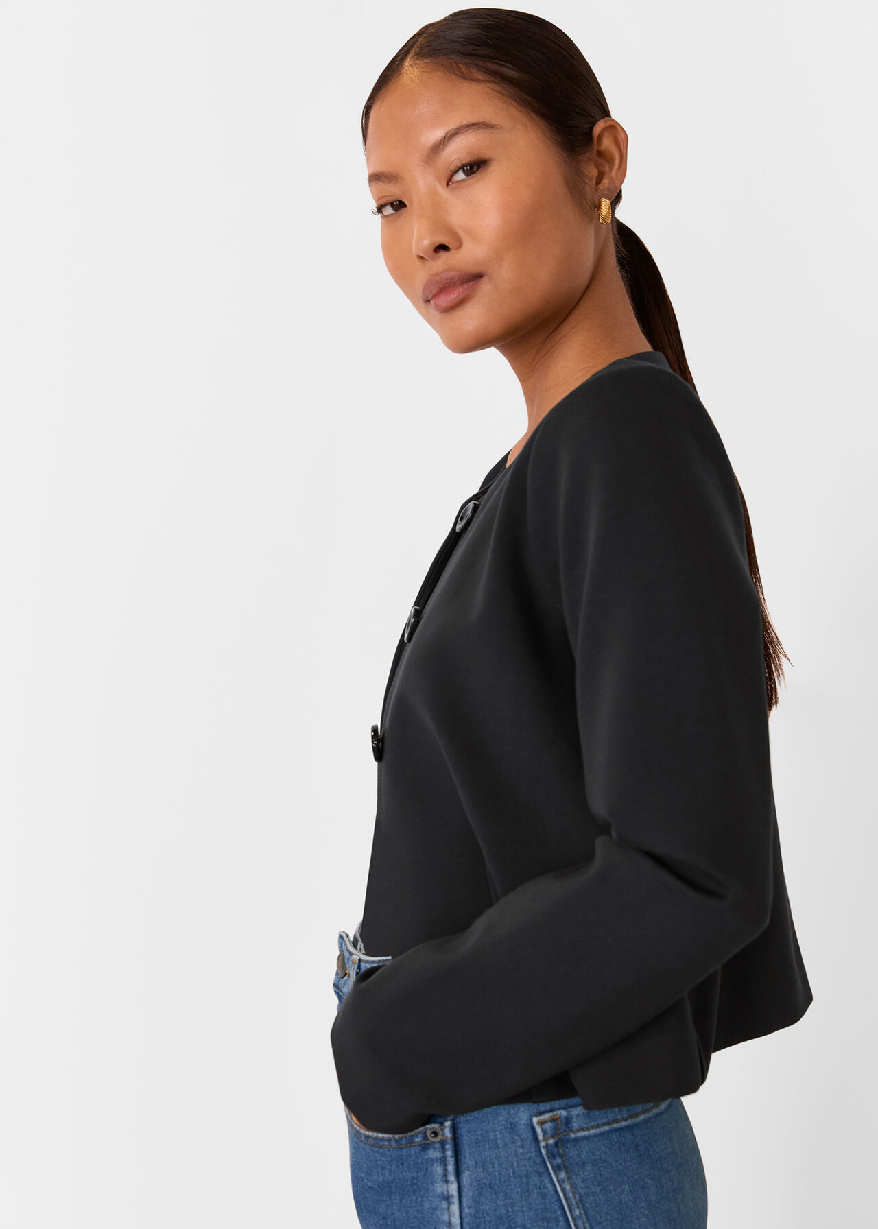 Petite Anne Ponte Button Jacket