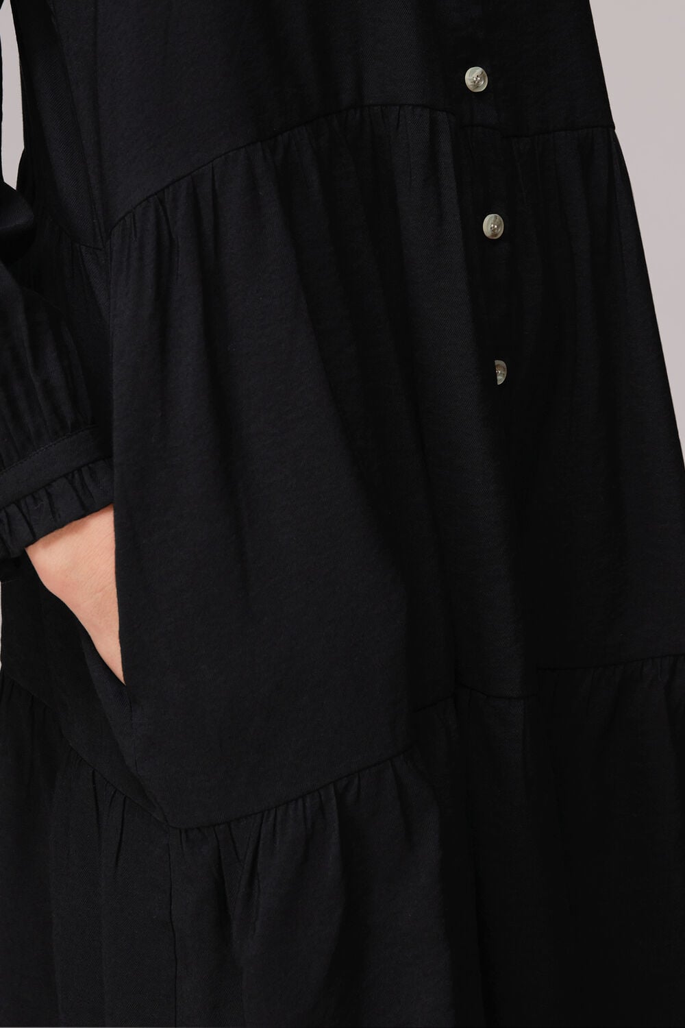 Black Willa Frill Trapeze Dress